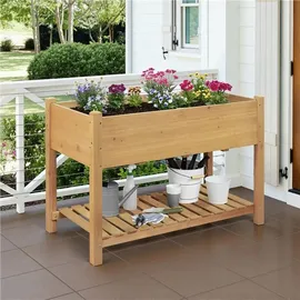 Yaheetech Hochbeet 119 x 57 x 80 cm Hellbraun