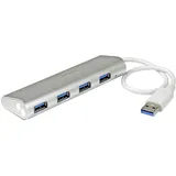 Startech StarTech.com Portable USB Hub with Built-in Cable - Silber/Weiß