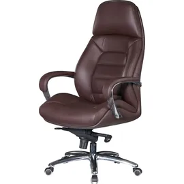 AMSTYLE XXL Chefsessel, SPM1.437 Leder braun, Gestell alu