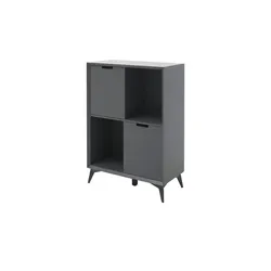 Highboard  Netro , grau , Maße (cm): B: 80 H: 115 T: 40