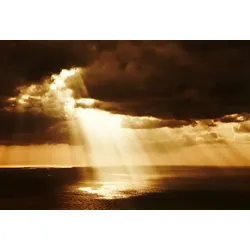 Fototapete PAPERMOON "MEER-NATUR LANDSCHAFT STRAND OZEAN WOLKEN HIMMEL TAPETE", bunt, B:3,50m L:2,60m, Vlies, Tapeten