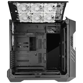 Cooler Master HAF 700 EVO – Big-Tower mit 5 x vorinstallierten Lüftern, E-ATX-Kompatibilität, drehbare Kühlerhalterungen, LCD-Echtzeitanzeige, ARGB Edge-Lit-Blades, miditower