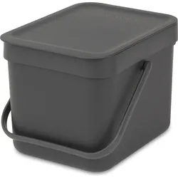 Sort & Go Korb zur Abfalltrennung 6 l grau
