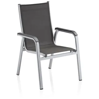 Kettler Basic Plus Stapelsessel 65,5 x 69,5 x 99 cm silber/anthrazit