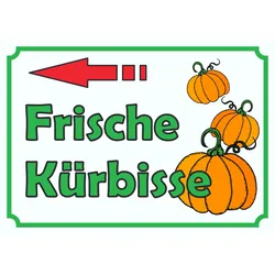 Verkaufsschild Schild Kürbis zu verkaufen  Pfeil nach links A2 (420x594mm)