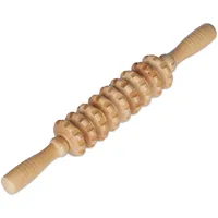 Relaxdays Massage Roller Holz, Massagestab mit 2 Griffen, manuelles Massagegerät für Rücken, Nacken, Arme & Beine, Natur, 5 x 38 cm Freizeit, Wellness, Körperpflege, Wohlfühlprodukte