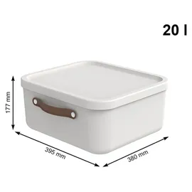 Rotho Maloja Aufbewahrungsbox 39,5 x 38,0 x 17,7 cm 2-tlg. weiß