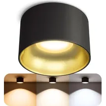 SSC-LUXon LED Einbau Deckenspot BAHIO Design Strahler Gold schwarz - Downlight Ø 85mm flach inkl. LED Modul 4W warmweiß + neutralweiß + tageslicht 230V 230V