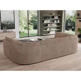 MKS Meble Sofa XXL U-Form Beige, Wohnlandschaft U Form mit Schlaffunktion, Sofa mit Schlaffunktion, Schlafsofa, Wohnzimmer Couch mit schlaffunktion - Morbido... - Braun