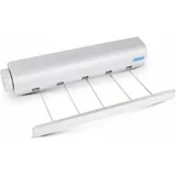 FLITI 12ft ausziehbare Wäscheleine für den Innen- und Außenbereich, 5-zeiliger Wäschetrockner zur Wandmontage