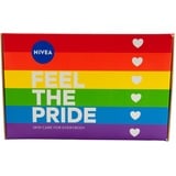 NIVEA Feel The Pride Set, Geschenkset für farbenfrohe Pflegemomente, verwöhnendes Pflegeset mit Peeling, Pflegedusche und Creme