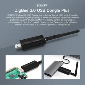 Sonoff Zigbee 3.0 USB Dongle Plus,Zigbee Gateway TI CC2652P + CP2102N Zigbee USB Stick,Zigbee Hub für ZHA in Home Assistant or Zigbee2MQTT,Open HAB etc.