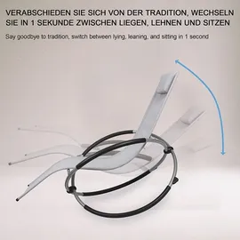 MuCoLa Schaukelliege 160 x 80 x 90 cm anthrazit klappbar