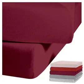 Jack Spannbettlaken Biber 100 x 200 cm Bordeaux