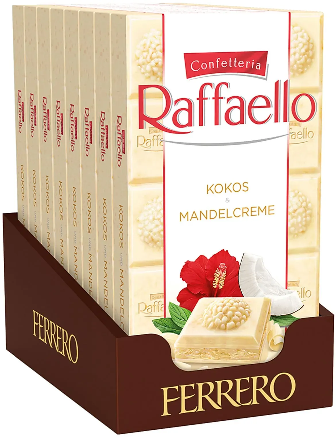 Ferrero Raffaello Tafelschokolade 90 g, 8er Pack