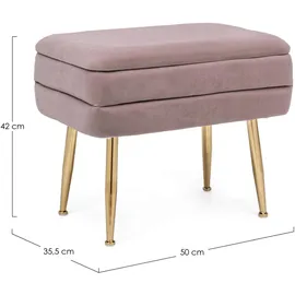 BIZZOTTO Sitzbank Pavlina Samt Rosa 50 x 42 x 34 cm