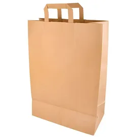 Papstar 50 Tragetaschen, Papier 44 cm x 32 cm x 17 cm braun mit Tragegriff