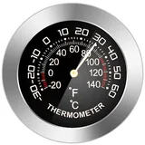 Analoges Thermometer/Hygrometer für Auto, LKW, Kühlschrank, Metall, mechanisches Temperatur-Feuchtigkeitsmessgerät