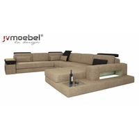 JVmoebel Ecksofa, Wohnlandschaft Ecksofa Sofa Couch Sofa U Form Samt Stoff Sitz Designer braun