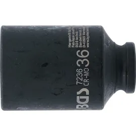 BGS Kraft-Steckschlüssel-Einsatz Sechskant, tief 7236, Antrieb Innenvierkant 12,5 mm (1/2"), SW 36 mm