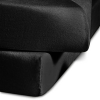 Sympathica Basic Jersey 450, schwarz 90-100 x 190-200 cm