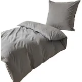 Traumschlaf Basic Chambray anthrazit Kissenbezug einzeln 80x80 cm