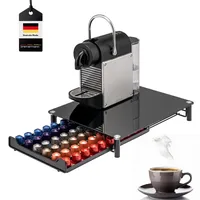Bremermann Kaffeekapsel-Box,, Schwarz, Metall, 31x7x40.5 cm, Küchen, Küchenmöbel, Küchenregale