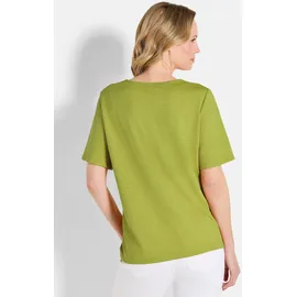 GOLDNER Kurzgröße: Halbarm Jersey-Shirt, U-Boot-Ausschnitt in hellgrün | Gr.: 19