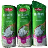 3x Wurzener Basmati Reis 3x500g, aromatisch duftend
