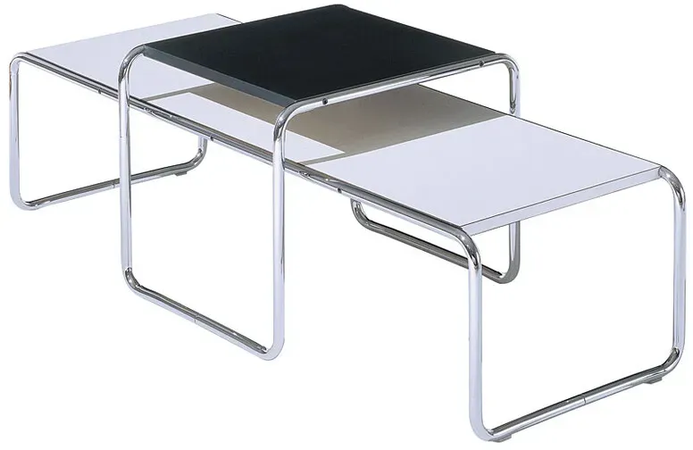 Couchtisch Laccio Table Knoll International schwarz, Designer Marcel Breuer, 34x136x48 cm