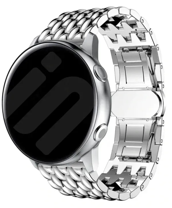 Strap-it Gard Pro Health Smartwatch 2+ Armband Stahl für Gard Pro Health Smartwatch 2+ - Silber - Butterfly-Verschluss