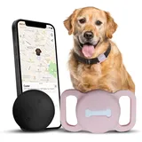 Lnicez Hunde-Tracker, Haustier Tracker mit Hundehalsband Halter, ohne monatliche Gebühren für Standortverfolgung, Arbeit mit Find My, Not GPS - Nur iOS