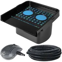 HEISSNER Filterfall-Komplett-Set, Teichfilter, Teichpumpe 3300 l/h mit 5m Schlauch