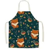 Kinderschürze aus Leinen mit süßem Muster zum Kochen, Malen, Gärtnern