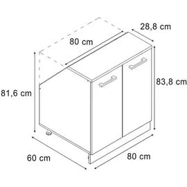 Vicco Rion 80 x 81,6 cm Weiß