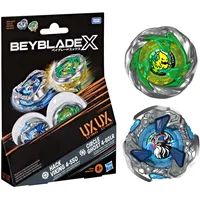 Hasbro Beyblade X Circle Ghost 4-60LR UX & Hack Viking 4-55O UX Takara Tomy Dual Pack Set mit 2 rechtsdrehenden Kreiseln, Kampfkreisel-Spielzeug, ab 8 Jahren