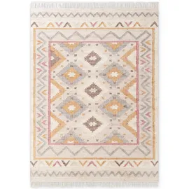 ELLE DECORATION Kelim Imani Juteteppich 200 x 300 cm Beige/Creme Multifarben