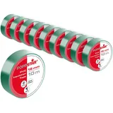 POPPSTAR Isolierband 1008852, Set, grün, 18mm x 10m, 10 Stück