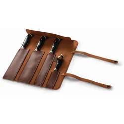 Napoleon Leder Messertasche, Aufbewahrung für Messer und Grillbesteck, einzelne Aufnahmen