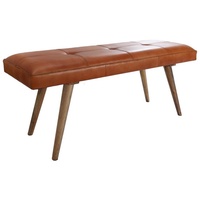 KADIMA DESIGN Retro-Sitzbank aus Ziegenleder und massivem Holz, stabil, 200 kg Belastbarkeit