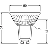 Osram Energy Class LED-Reflektor-Lampe PAR16 mit 2.5 W, 450 lm, warmweiß (2700 K) aus klarem bleifreiem Glas mit GU10 Sockel in der Energieeffizienzklasse A, 50 mm Durchmesser, IP20.