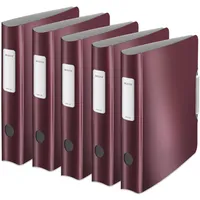 Leitz Qualitäts-Ordner 180° Active Style, 5er Pack, A4, Schmal,