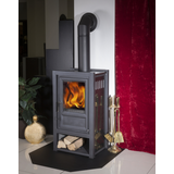 Globefire Kaminofen Holzofen Luna II L | Granit schwarz | 6 kW