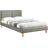 CARO-Möbel Polsterbett Doppelbett Celine grau, 120 x 200 cm, inklusive Lattenrost Kunstlederbezug
