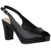 VAN HILL Damen Klassische Sandaletten in Schwarz
