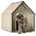 TIMBELA Hundehütte 80 x 118 x 94 cm Holz Beige