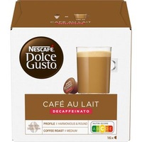 Nescafe Kaffeekapseln Dolce Gusto, Cafe au Lait entkoffeiniert, 16 Kapseln