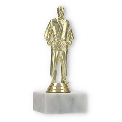 Pokal Kunststofffigur Judo Herren gold auf weißem Marmorsockel 16,0cm