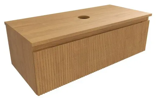 Badezimmerschrank mit Abdeckplatte SAT Evolution 98x30x44,5 cm Eiche honigmatt SATEVO100DMD