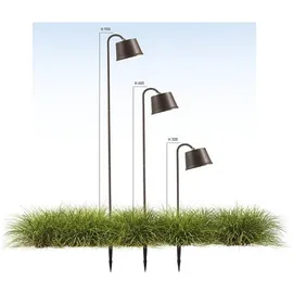 Fabas Luce LED Akkuleuchte Armanda Metall 3W 320lm inkl. Erdspieß rostbraun